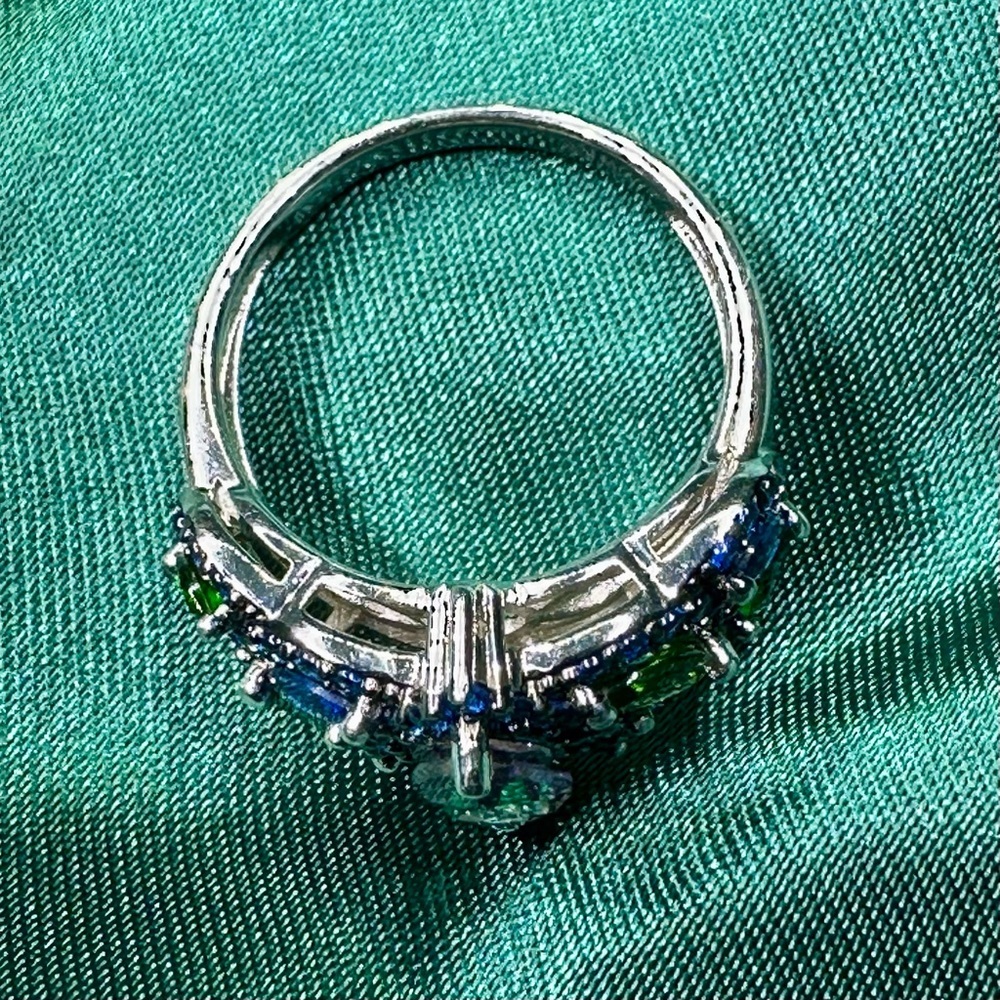 Sterling Silver Statement Ring With Multicolor Ge… - image 8